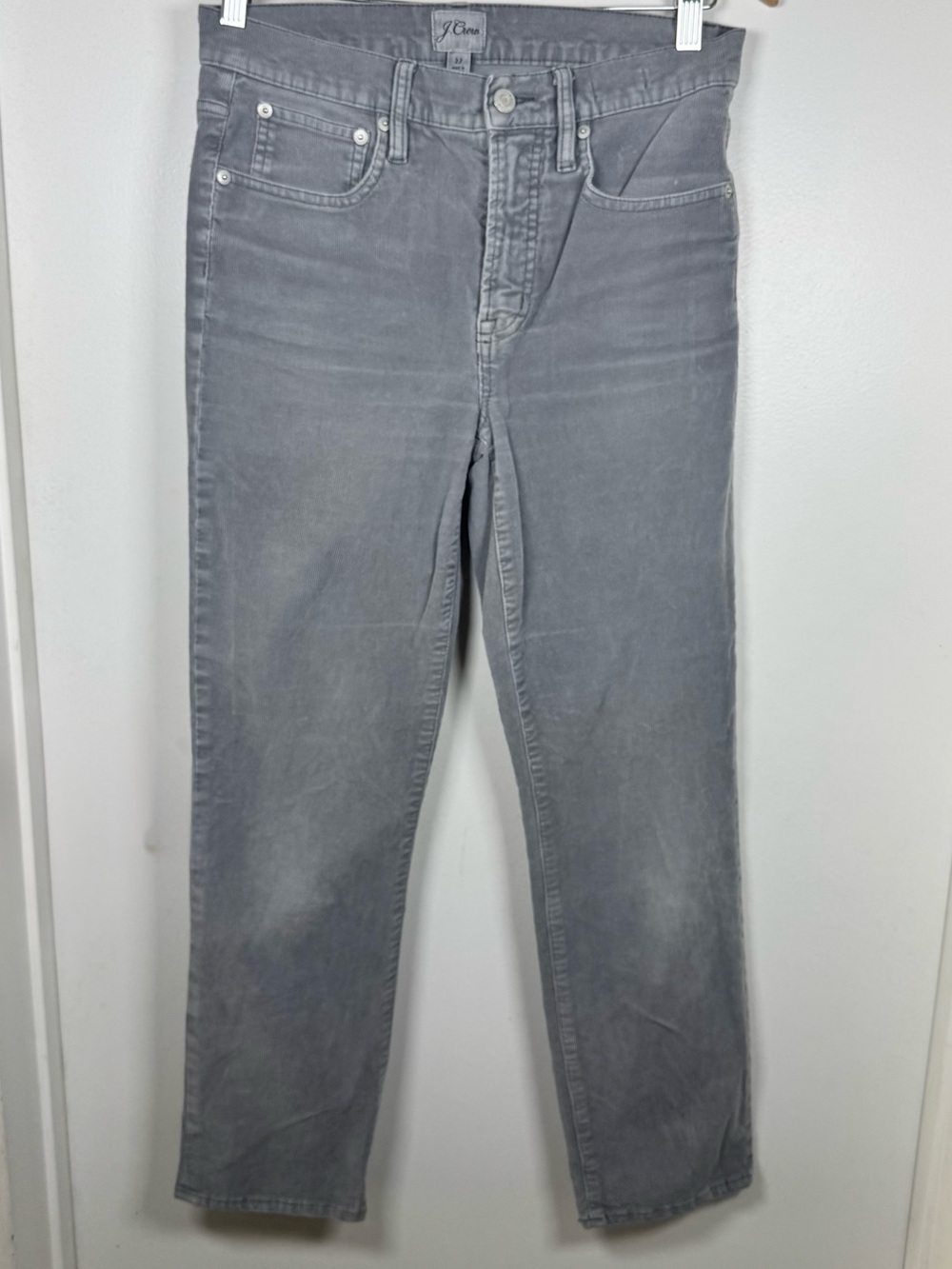 J CREW corduroy Straight Leg pants women 27 US 4 Slate Gray Preppy Gorpcore EUC